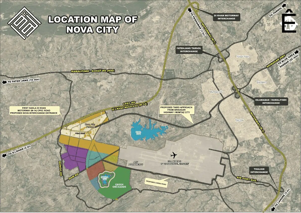 Nova City Islamabad Location Map